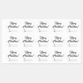 Kerstzwart wit tot blanco script elegant labels (Vel)