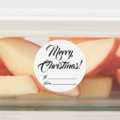 Kerstzwart wit tot blanco script elegant labels (Aangebracht)