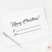 Kerstzwart wit tot blanco script elegant rechthoekige sticker (Envelop)