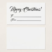 Kerstzwart wit tot blanco scriptkaarten visitekaartje (Voorkant /achterkant)