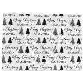 Kerstzwart-witte Kerstmis Rustige pineboom Groot Cadeauzakje (Achterkant)