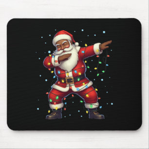 Kerstzwarte Amerikaanse Dabbing Santa Cla Muismat