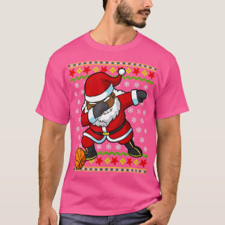 Kerstzwarte Amerikaanse kerstman T-shirt