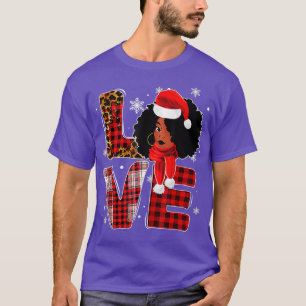 Kerstzwarte Amerikaanse kostuum Santa Mel T-shirt
