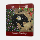 Kerstzwarte Beer Eagle Spirits Keramisch Ornament (Links)