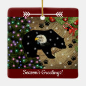 Kerstzwarte Beer Eagle Spirits Keramisch Ornament (Achterkant)
