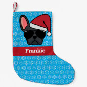 Kerstzwarte Bulldog Kleine Kerstsok (Voorkant)