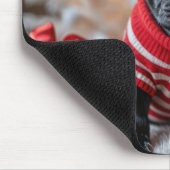 Kerstzwarte Bulldog Muismat (Hoek)