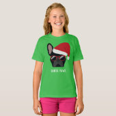 Kerstzwarte Bulldog T-Shirt (Voorkant volledig)