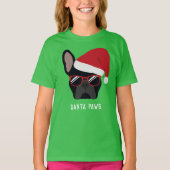 Kerstzwarte Bulldog T-Shirt (Voorkant)