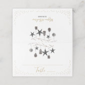 Kerstzwarte en gouden moderne kerstkaart plaatskaartje (Buitenkant ongevouwen)