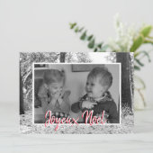 Kerstzwarte en witte fotokaart Joyeux Noël (Staand voorkant)