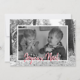 Kerstzwarte en witte fotokaart Joyeux Noël