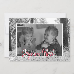 Kerstzwarte en witte fotokaart Joyeux Noël