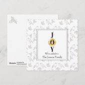 kerstzwarte goudbloem feestdagenkaart (Voorkant / Achterkant)