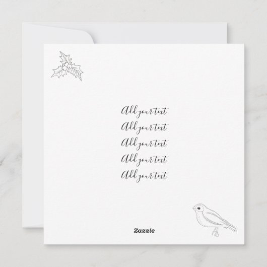 kerstzwarte goudbloem feestdagenkaart (Achterkant)