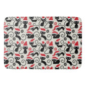 Kerstzwarte kat badmat (Voorkant)