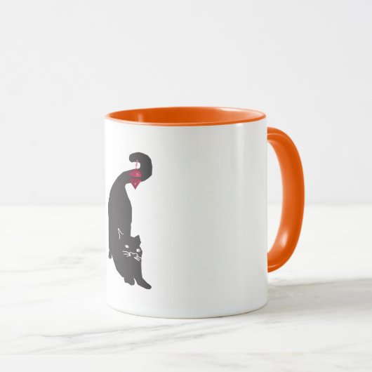 Kerstzwarte kat mok (Voorkant rechts)