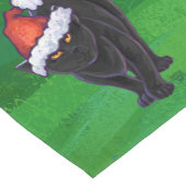 Kerstzwarte kat op groen korte tafelloper (Hoek)