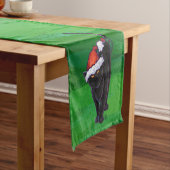 Kerstzwarte kat op groen korte tafelloper (Voorbeeld)