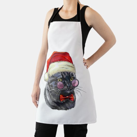 Kerstzwarte kat schort (Insitu)