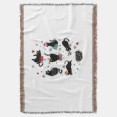 Kerstzwarte katten deken (Voorkant Verticaal)