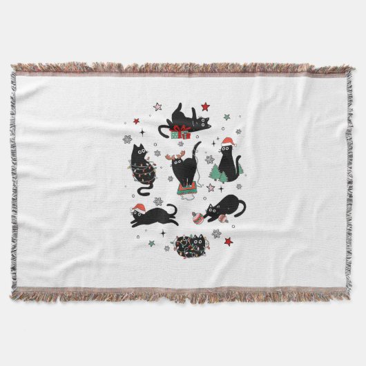 Kerstzwarte katten deken (Voorkant)