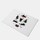 Kerstzwarte katten deurmat (Schuin)