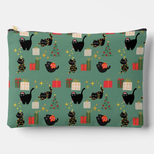 Kerstzwarte katten etui (Voorkant)