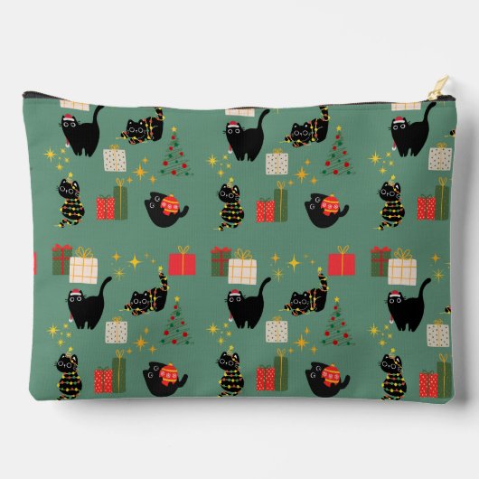 Kerstzwarte katten etui (Achterkant)