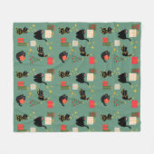 Kerstzwarte katten fleece deken (Voorkant (Horizontaal))