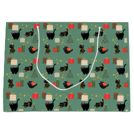 Kerstzwarte katten groot cadeauzakje