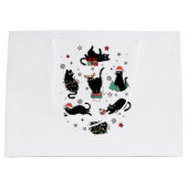 Kerstzwarte katten groot cadeauzakje (Voorkant)