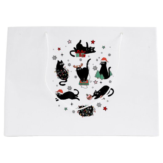 Kerstzwarte katten groot cadeauzakje (Voorkant)