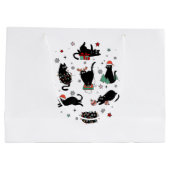 Kerstzwarte katten groot cadeauzakje (Achterkant)