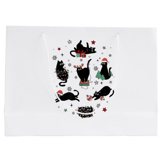 Kerstzwarte katten groot cadeauzakje (Achterkant)