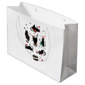 Kerstzwarte katten groot cadeauzakje (Achterkant Gekanteld)