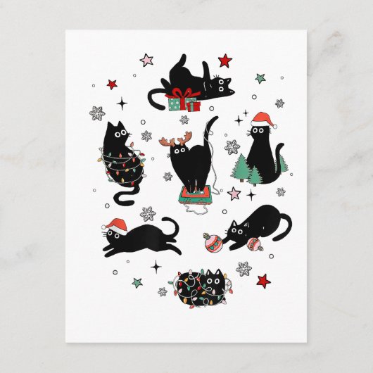 Kerstzwarte katten informatiekaartje (Achterkant)