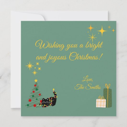 Kerstzwarte katten kaart (Achterkant)