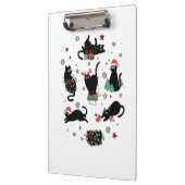 Kerstzwarte katten klembord (Links)