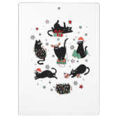 Kerstzwarte katten klembord (Achterkant)