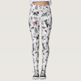 Kerstzwarte katten leggings