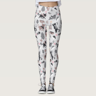 Kerstzwarte katten leggings