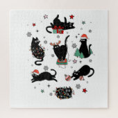 Kerstzwarte katten legpuzzel (Verticaal)