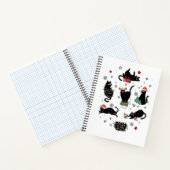 Kerstzwarte katten notitieboek (Binnen)