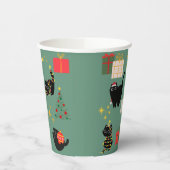 Kerstzwarte katten papieren bekers (Links)
