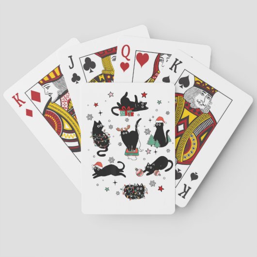 Kerstzwarte katten pokerkaarten (Achterkant)