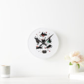 Kerstzwarte katten ronde klok (Huis)