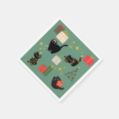 Kerstzwarte katten servet (Hoek)