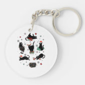Kerstzwarte katten sleutelhanger (Achterkant)